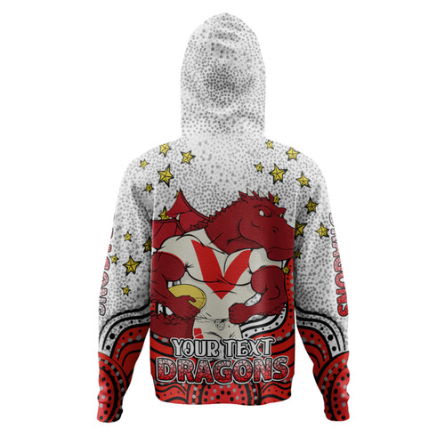 St. George Illawarra Dragons Custom Hoodie - Custom With Aboriginal Inspired Style Of Dot Painting Patterns  Hoodie