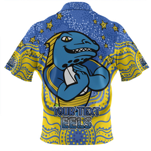 Parramatta Eels Custom Polo Shirt - Custom With Aboriginal Inspired Style Of Dot Painting Patterns  Polo Shirt Parramatta Eels Custom Polo Shirt - Custom With Aboriginal Inspired Style Of Dot Painting Patterns  Polo Shirt