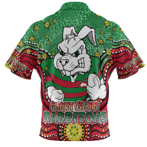 South Sydney Rabbitohs Polo Shirt - Custom With Aboriginal Inspired Style Of Dot Painting Patterns  Polo Shirt South Sydney Rabbitohs Polo Shirt - Custom With Aboriginal Inspired Style Of Dot Painting Patterns  Polo Shirt