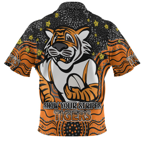 Wests Tigers Custom Polo Shirt - Custom With Aboriginal Inspired Style Of Dot Painting Patterns  Polo Shirt Wests Tigers Custom Polo Shirt - Custom With Aboriginal Inspired Style Of Dot Painting Patterns  Polo Shirt