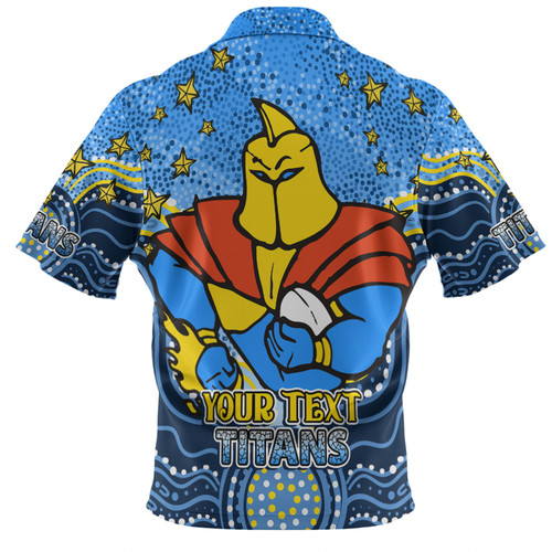 Gold Coast Titans Custom Polo Shirt - Custom With Aboriginal Inspired Style Of Dot Painting Patterns  Polo Shirt Gold Coast Titans Custom Polo Shirt - Custom With Aboriginal Inspired Style Of Dot Painting Patterns  Polo Shirt