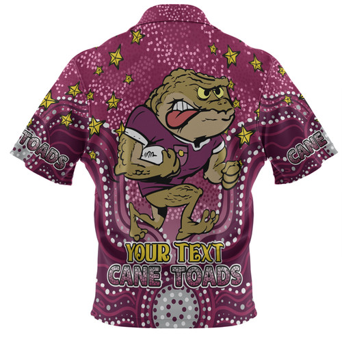 Queensland Cane Toads Custom Polo Shirt - Custom With Aboriginal Inspired Style Of Dot Painting Patterns  Polo Shirt Queensland Cane Toads Custom Polo Shirt - Custom With Aboriginal Inspired Style Of Dot Painting Patterns  Polo Shirt