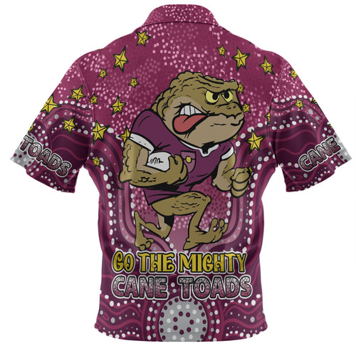 Queensland Cane Toads Custom Polo Shirt - Custom With Aboriginal Inspired Style Of Dot Painting Patterns  Polo Shirt Queensland Cane Toads Custom Polo Shirt - Custom With Aboriginal Inspired Style Of Dot Painting Patterns  Polo Shirt