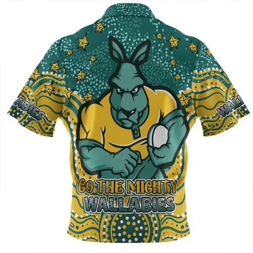 Australia Wallabies Custom Polo Shirt - Custom With Aboriginal Inspired Style Of Dot Painting Patterns  Polo Shirt Australia Wallabies Custom Polo Shirt - Custom With Aboriginal Inspired Style Of Dot Painting Patterns  Polo Shirt