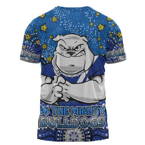 Canterbury-Bankstown Bulldogs Custom T-Shirt - Custom With Aboriginal Inspired Style Of Dot Painting Patterns  T-Shirt Canterbury-Bankstown Bulldogs Custom T-Shirt - Custom With Aboriginal Inspired Style Of Dot Painting Patterns  T-Shirt