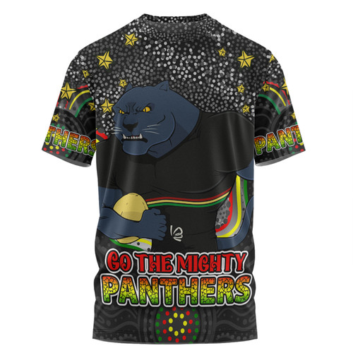 Penrith Panthers Custom T-shirt - Custom With Aboriginal Inspired Style Of Dot Painting Patterns  T-shirt