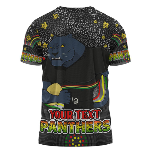 Penrith Panthers Custom T-shirt - Custom With Aboriginal Inspired Style Of Dot Painting Patterns  T-shirt