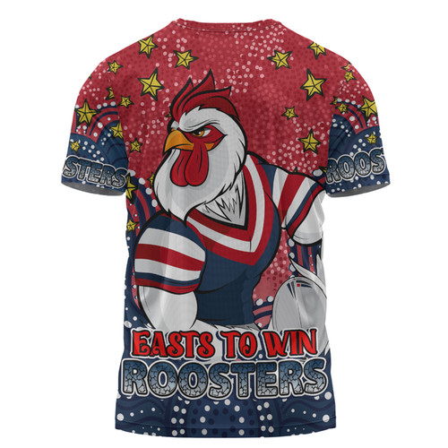 Sydney Roosters Custom T-Shirt - Custom With Aboriginal Inspired Style Of Dot Painting Patterns  T-Shirt Sydney Roosters Custom T-Shirt - Custom With Aboriginal Inspired Style Of Dot Painting Patterns  T-Shirt