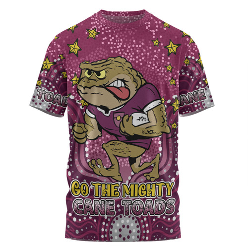 Queensland Cane Toads Custom T-shirt - Custom With Aboriginal Inspired Style Of Dot Painting Patterns  T-shirt