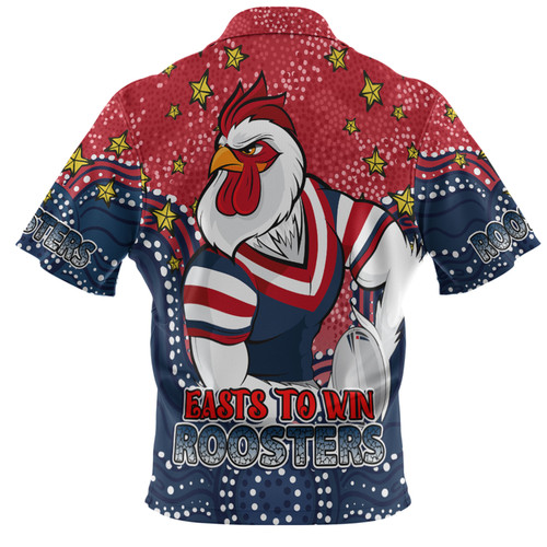 Sydney Roosters Custom Hawaiian Shirt - Custom With Aboriginal Inspired Style Of Dot Painting Patterns  Hawaiian Shirt Sydney Roosters Custom Hawaiian Shirt - Custom With Aboriginal Inspired Style Of Dot Painting Patterns  Hawaiian Shirt