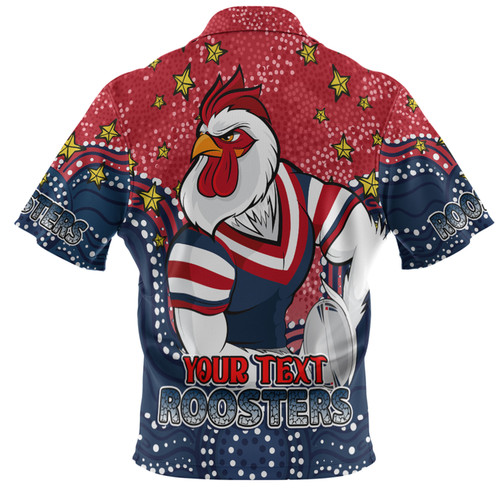 Sydney Roosters Custom Hawaiian Shirt - Custom With Aboriginal Inspired Style Of Dot Painting Patterns  Hawaiian Shirt Sydney Roosters Custom Hawaiian Shirt - Custom With Aboriginal Inspired Style Of Dot Painting Patterns  Hawaiian Shirt