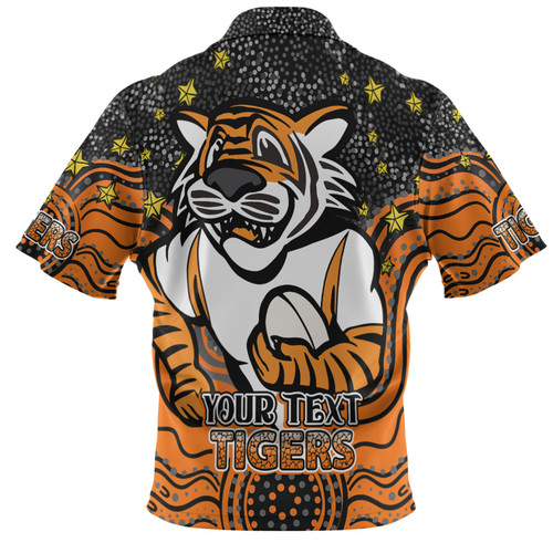 Wests Tigers Custom Hawaiian Shirt - Custom With Aboriginal Inspired Style Of Dot Painting Patterns  Hawaiian Shirt Wests Tigers Custom Hawaiian Shirt - Custom With Aboriginal Inspired Style Of Dot Painting Patterns  Hawaiian Shirt