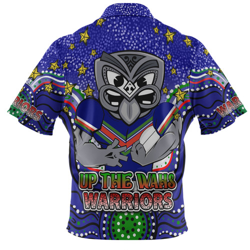 New Zealand Warriors Custom Hawaiian Shirt - Custom With Aboriginal Inspired Style Of Dot Painting Patterns  Hawaiian Shirt New Zealand Warriors Custom Hawaiian Shirt - Custom With Aboriginal Inspired Style Of Dot Painting Patterns  Hawaiian Shirt