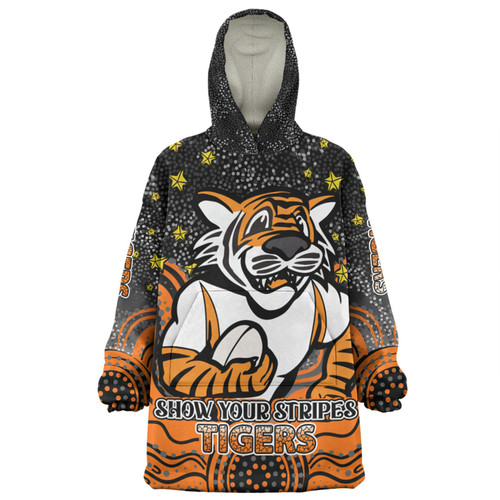 Wests Tigers Custom Snug Hoodie - Custom With Aboriginal Inspired Style Of Dot Painting Patterns  Snug Hoodie