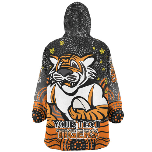 Wests Tigers Custom Snug Hoodie - Custom With Aboriginal Inspired Style Of Dot Painting Patterns  Snug Hoodie Wests Tigers Custom Snug Hoodie - Custom With Aboriginal Inspired Style Of Dot Painting Patterns  Snug Hoodie