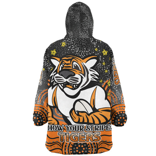 Wests Tigers Custom Snug Hoodie - Custom With Aboriginal Inspired Style Of Dot Painting Patterns  Snug Hoodie Wests Tigers Custom Snug Hoodie - Custom With Aboriginal Inspired Style Of Dot Painting Patterns  Snug Hoodie