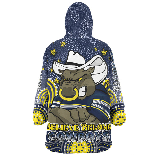 North Queensland Cowboys Custom Snug Hoodie - Custom With Aboriginal Inspired Style Of Dot Painting Patterns  Snug Hoodie North Queensland Cowboys Custom Snug Hoodie - Custom With Aboriginal Inspired Style Of Dot Painting Patterns  Snug Hoodie