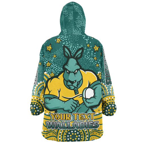 Australia Wallabies Custom Snug Hoodie - Custom With Aboriginal Inspired Style Of Dot Painting Patterns  Snug Hoodie Australia Wallabies Custom Snug Hoodie - Custom With Aboriginal Inspired Style Of Dot Painting Patterns  Snug Hoodie