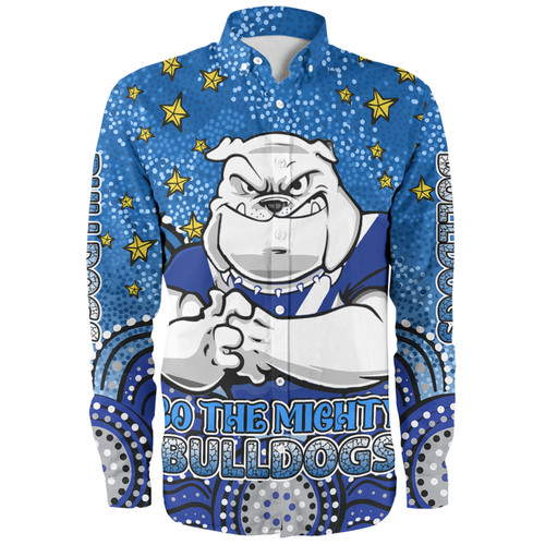 Canterbury-Bankstown Bulldogs Custom Long Sleeve Shirt - Custom With Aboriginal Inspired Style Of Dot Painting Patterns  Long Sleeve Shirt