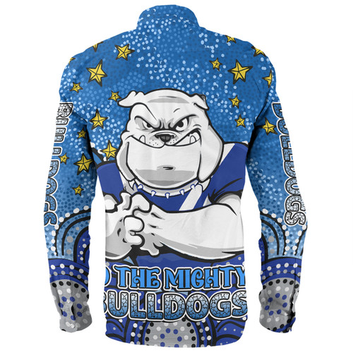 Canterbury-Bankstown Bulldogs Custom Long Sleeve Shirt - Custom With Aboriginal Inspired Style Of Dot Painting Patterns  Long Sleeve Shirt Canterbury-Bankstown Bulldogs Custom Long Sleeve Shirt - Custom With Aboriginal Inspired Style Of Dot Painting Patterns  Long Sleeve Shirt