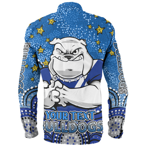 Canterbury-Bankstown Bulldogs Custom Long Sleeve Shirt - Custom With Aboriginal Inspired Style Of Dot Painting Patterns  Long Sleeve Shirt Canterbury-Bankstown Bulldogs Custom Long Sleeve Shirt - Custom With Aboriginal Inspired Style Of Dot Painting Patterns  Long Sleeve Shirt