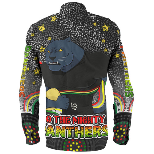 Penrith Panthers Custom Long Sleeve Shirt - Custom With Aboriginal Inspired Style Of Dot Painting Patterns  Long Sleeve Shirt