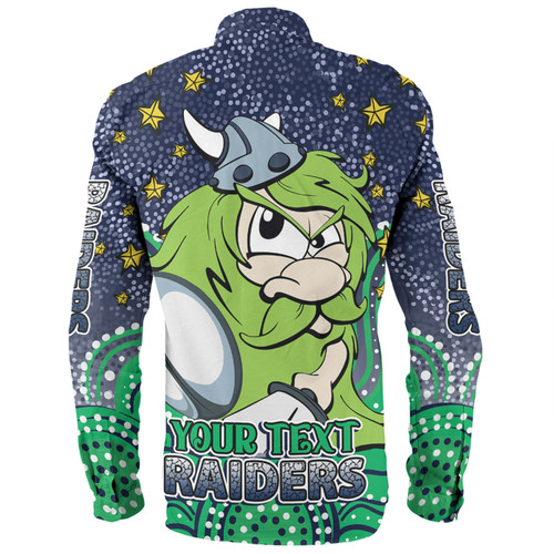 Canberra Raiders Custom Long Sleeve Shirt - Custom With Aboriginal Inspired Style Of Dot Painting Patterns  Long Sleeve Shirt Canberra Raiders Custom Long Sleeve Shirt - Custom With Aboriginal Inspired Style Of Dot Painting Patterns  Long Sleeve Shirt