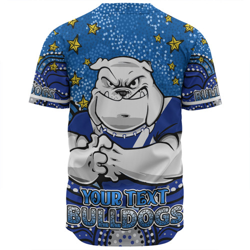 Canterbury-Bankstown Bulldogs Custom Baseball Shirt - Custom With Aboriginal Inspired Style Of Dot Painting Patterns  Baseball Shirt Canterbury-Bankstown Bulldogs Custom Baseball Shirt - Custom With Aboriginal Inspired Style Of Dot Painting Patterns  Baseball Shirt