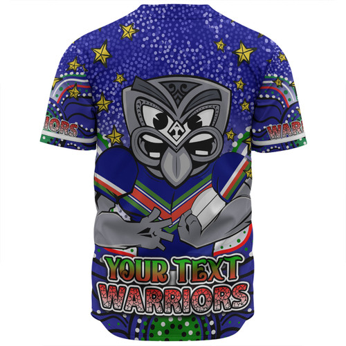 New Zealand Warriors Custom Baseball Shirt - Custom With Aboriginal Inspired Style Of Dot Painting Patterns  Baseball Shirt New Zealand Warriors Custom Baseball Shirt - Custom With Aboriginal Inspired Style Of Dot Painting Patterns  Baseball Shirt