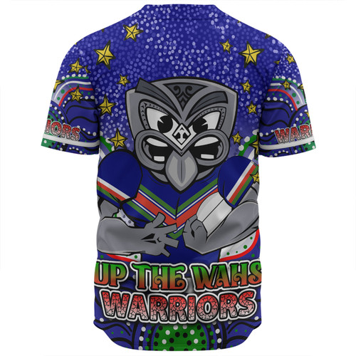 New Zealand Warriors Custom Baseball Shirt - Custom With Aboriginal Inspired Style Of Dot Painting Patterns  Baseball Shirt New Zealand Warriors Custom Baseball Shirt - Custom With Aboriginal Inspired Style Of Dot Painting Patterns  Baseball Shirt
