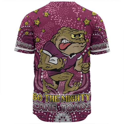Queensland Cane Toads Custom Baseball Shirt - Custom With Aboriginal Inspired Style Of Dot Painting Patterns  Baseball Shirt Queensland Cane Toads Custom Baseball Shirt - Custom With Aboriginal Inspired Style Of Dot Painting Patterns  Baseball Shirt