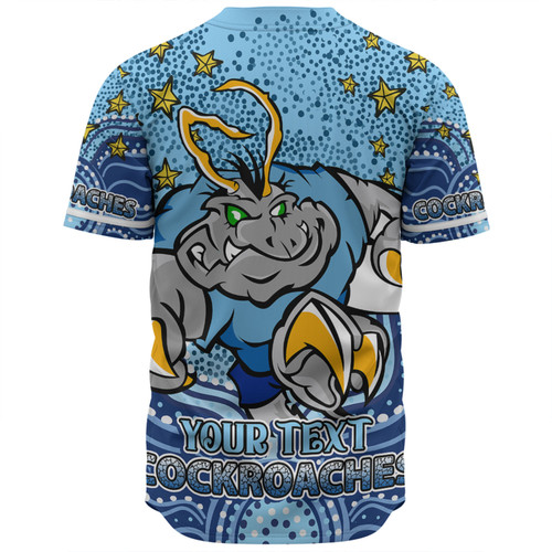 New South Wales Cockroaches Custom Baseball Shirt - Custom With Aboriginal Inspired Style Of Dot Painting Patterns  Baseball Shirt New South Wales Cockroaches Custom Baseball Shirt - Custom With Aboriginal Inspired Style Of Dot Painting Patterns  Baseball Shirt