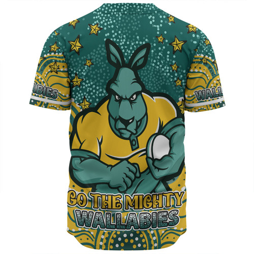 Australia Wallabies Custom Baseball Shirt - Custom With Aboriginal Inspired Style Of Dot Painting Patterns  Baseball Shirt Australia Wallabies Custom Baseball Shirt - Custom With Aboriginal Inspired Style Of Dot Painting Patterns  Baseball Shirt