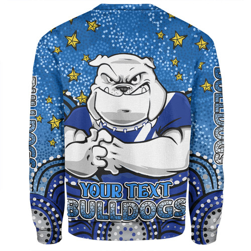 Canterbury-Bankstown Bulldogs Custom Sweatshirt - Custom With Aboriginal Inspired Style Of Dot Painting Patterns  Sweatshirt