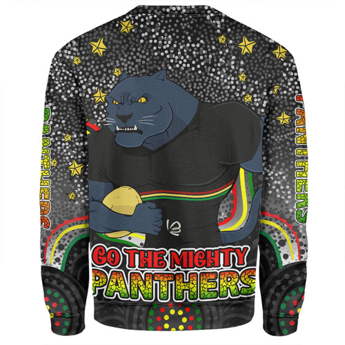 Penrith Panthers Custom Sweatshirt - Custom With Aboriginal Inspired Style Of Dot Painting Patterns  Sweatshirt Penrith Panthers Custom Sweatshirt - Custom With Aboriginal Inspired Style Of Dot Painting Patterns  Sweatshirt