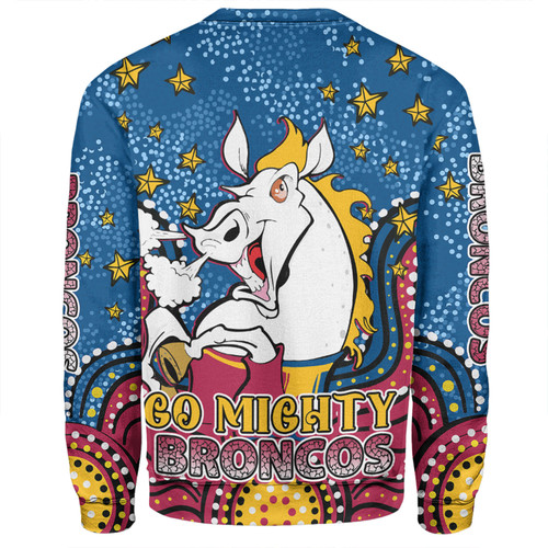 Brisbane Broncos Custom Sweatshirt - Custom With Aboriginal Inspired Style Of Dot Painting Patterns  Sweatshirt Brisbane Broncos Custom Sweatshirt - Custom With Aboriginal Inspired Style Of Dot Painting Patterns  Sweatshirt