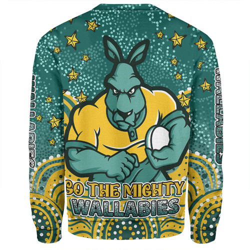 Australia Wallabies Custom Sweatshirt - Custom With Aboriginal Inspired Style Of Dot Painting Patterns  Sweatshirt Australia Wallabies Custom Sweatshirt - Custom With Aboriginal Inspired Style Of Dot Painting Patterns  Sweatshirt
