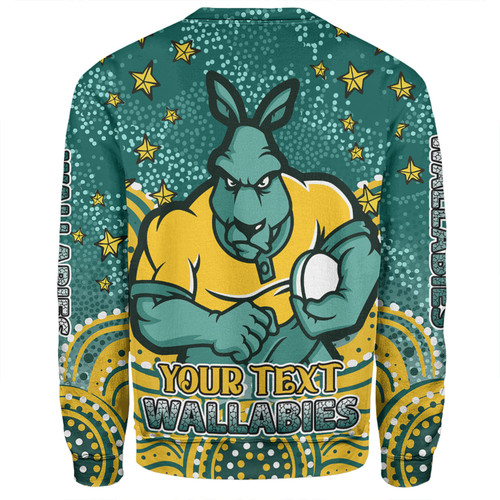 Australia Wallabies Custom Sweatshirt - Custom With Aboriginal Inspired Style Of Dot Painting Patterns  Sweatshirt Australia Wallabies Custom Sweatshirt - Custom With Aboriginal Inspired Style Of Dot Painting Patterns  Sweatshirt