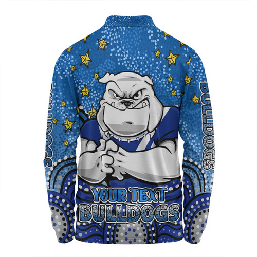 Canterbury-Bankstown Bulldogs Custom Long Sleeve Polo Shirt - Custom With Aboriginal Inspired Style Of Dot Painting Patterns  Long Sleeve Polo Shirt Canterbury-Bankstown Bulldogs Custom Long Sleeve Polo Shirt - Custom With Aboriginal Inspired Style Of Dot Painting Patterns  Long Sleeve Polo Shirt