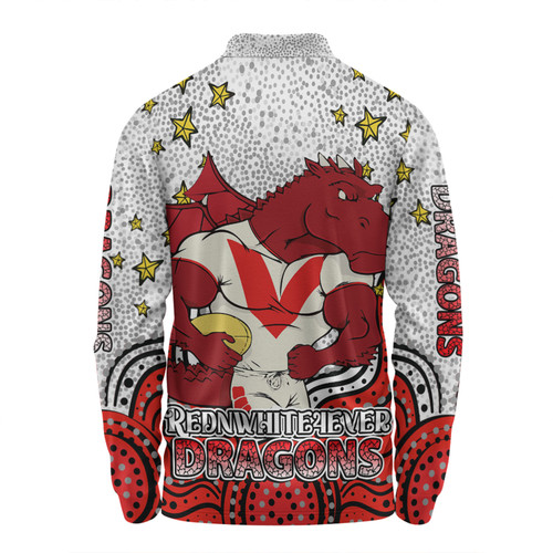 St. George Illawarra Dragons Custom Long Sleeve Polo Shirt - Custom With Aboriginal Inspired Style Of Dot Painting Patterns  Long Sleeve Polo Shirt St. George Illawarra Dragons Custom Long Sleeve Polo Shirt - Custom With Aboriginal Inspired Style Of Dot Painting Patterns  Long Sleeve Polo Shirt