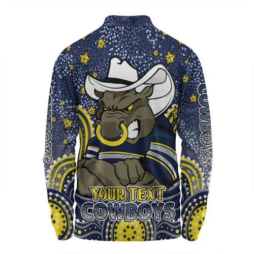 North Queensland Cowboys Custom Long Sleeve Polo Shirt - Custom With Aboriginal Inspired Style Of Dot Painting Patterns  Long Sleeve Polo Shirt North Queensland Cowboys Custom Long Sleeve Polo Shirt - Custom With Aboriginal Inspired Style Of Dot Painting Patterns  Long Sleeve Polo Shirt