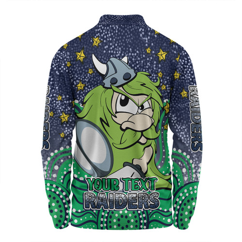 Canberra Raiders Custom Long Sleeve Polo Shirt - Custom With Aboriginal Inspired Style Of Dot Painting Patterns  Long Sleeve Polo Shirt Canberra Raiders Custom Long Sleeve Polo Shirt - Custom With Aboriginal Inspired Style Of Dot Painting Patterns  Long Sleeve Polo Shirt