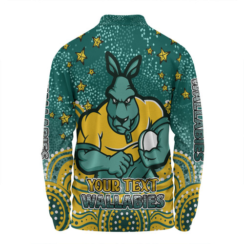 Australia Wallabies Custom Long Sleeve Polo Shirt - Custom With Aboriginal Inspired Style Of Dot Painting Patterns  Long Sleeve Polo Shirt Australia Wallabies Custom Long Sleeve Polo Shirt - Custom With Aboriginal Inspired Style Of Dot Painting Patterns  Long Sleeve Polo Shirt