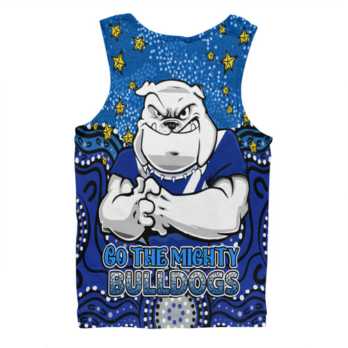 Canterbury-Bankstown Bulldogs Custom Men Singlet - Custom With Aboriginal Inspired Style Of Dot Painting Patterns  Men Singlet