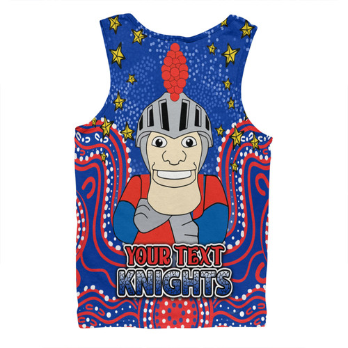 Newcastle Knights Custom Men Singlet - Custom With Aboriginal Inspired Style Of Dot Painting Patterns  Men Singlet Newcastle Knights Custom Men Singlet - Custom With Aboriginal Inspired Style Of Dot Painting Patterns  Men Singlet
