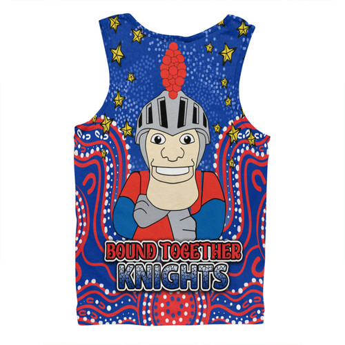 Newcastle Knights Custom Men Singlet - Custom With Aboriginal Inspired Style Of Dot Painting Patterns  Men Singlet Newcastle Knights Custom Men Singlet - Custom With Aboriginal Inspired Style Of Dot Painting Patterns  Men Singlet