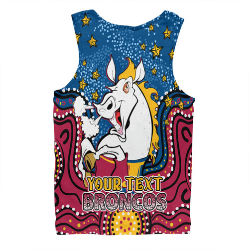Brisbane Broncos Custom Men Singlet - Custom With Aboriginal Inspired Style Of Dot Painting Patterns  Men Singlet Brisbane Broncos Custom Men Singlet - Custom With Aboriginal Inspired Style Of Dot Painting Patterns  Men Singlet