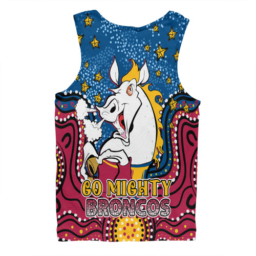 Brisbane Broncos Custom Men Singlet - Custom With Aboriginal Inspired Style Of Dot Painting Patterns  Men Singlet Brisbane Broncos Custom Men Singlet - Custom With Aboriginal Inspired Style Of Dot Painting Patterns  Men Singlet