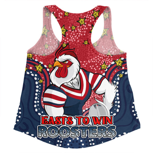 Sydney Roosters Custom Women Racerback Singlet - Custom With Aboriginal Inspired Style Of Dot Painting Patterns  Women Racerback Singlet Sydney Roosters Custom Women Racerback Singlet - Custom With Aboriginal Inspired Style Of Dot Painting Patterns  Women Racerback Singlet