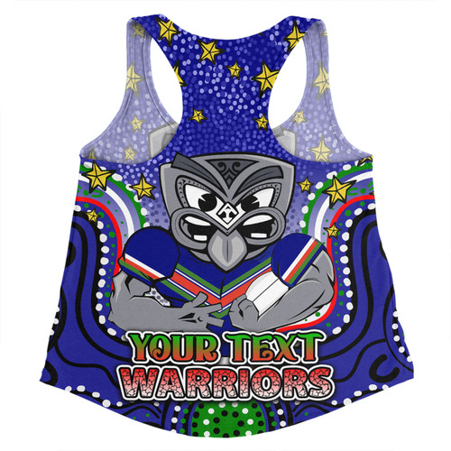 New Zealand Warriors Custom Women Racerback Singlet - Custom With Aboriginal Inspired Style Of Dot Painting Patterns  Women Racerback Singlet